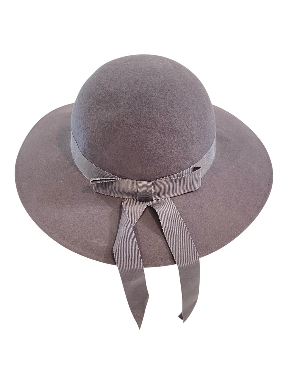 Vintage Pauline for Bermona lavender gray 100% Wool Hat Made England Wide Brim